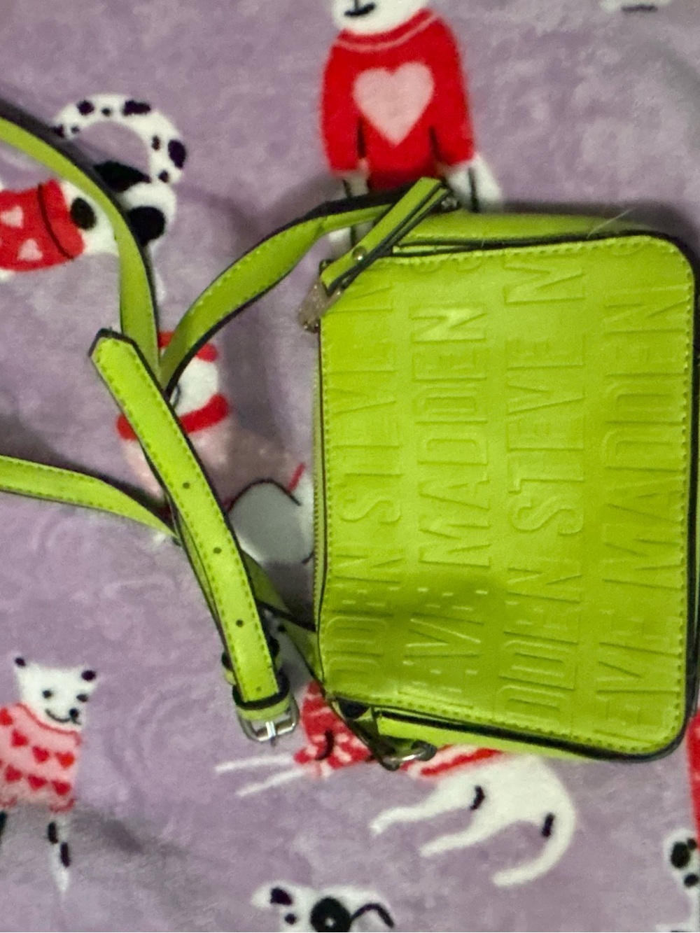 Steve Madden Neon Lime Embossed Crossbody Bag